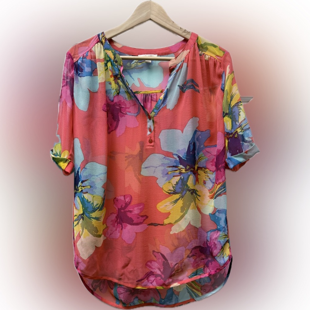 Silk floral blouse